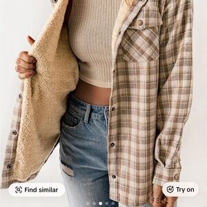 Plaid Jacket with Sherpa Lining